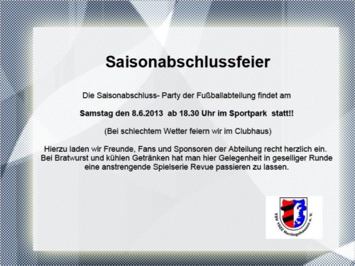 Saisonabschlußfeier