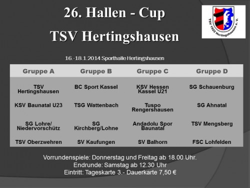 KSV Hessen U21 und BC Sport Kassel  führen 16er Feld an