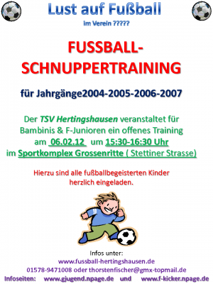 Schnuppertraining für unsere "Kleinsten"