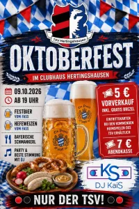 🍺 TSV Hertingshausen lädt zum Oktoberfest ins Clubhaus ein!